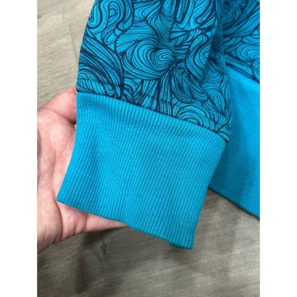 Rare Lululemon Womens Blue Turquoise Paisley Print Scuba Hoodie Jacket Size 10 - Picture 9 of 14